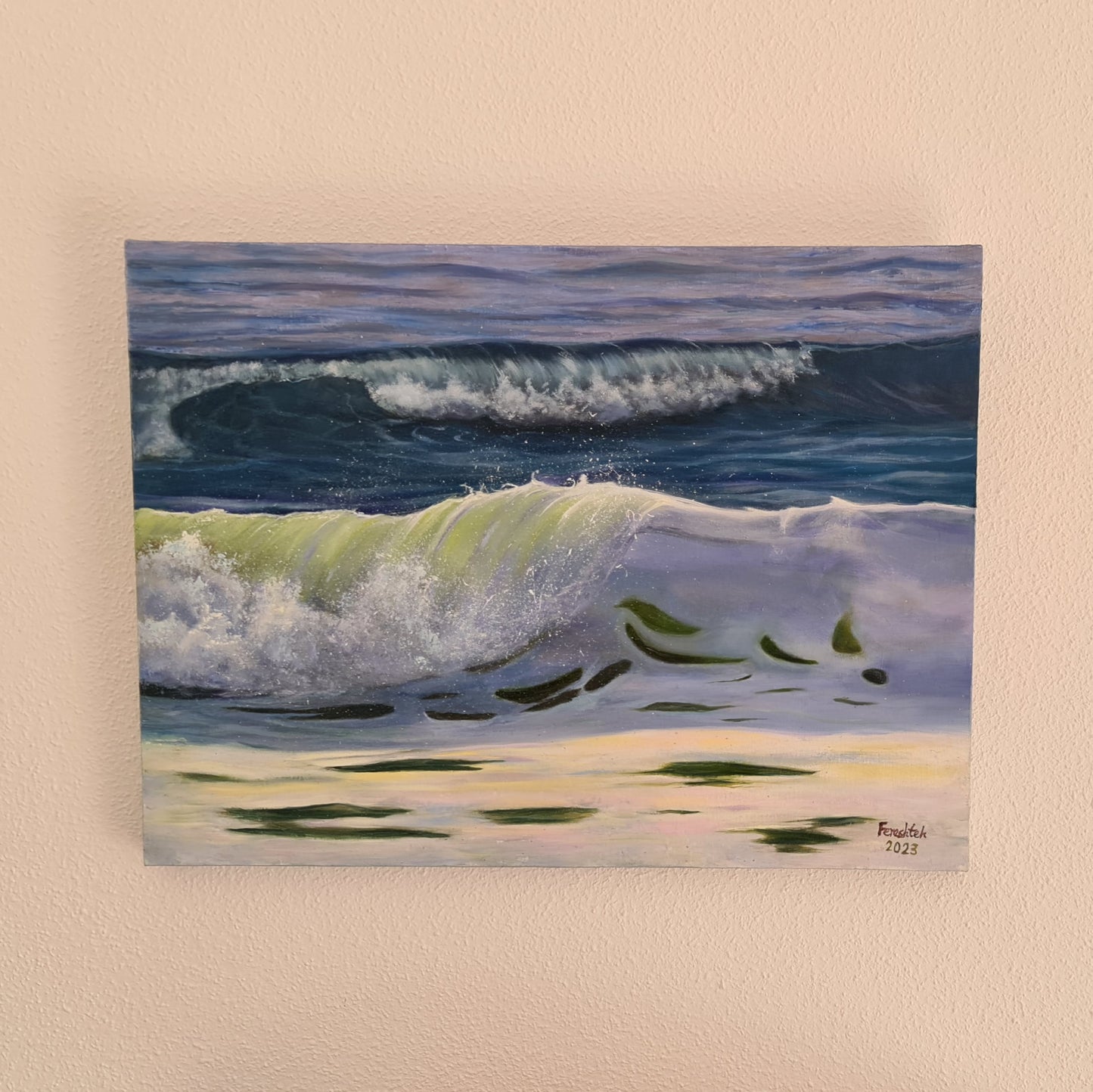 Original wave Artwork ,Seascape Ocean Painting