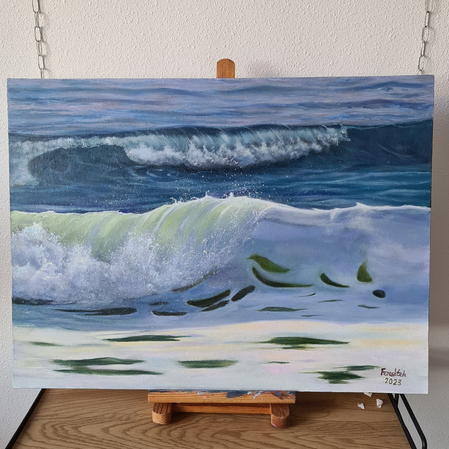 Original wave Artwork ,Seascape Ocean Painting